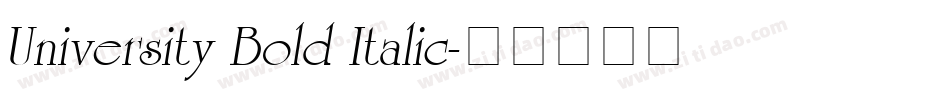 University Bold Italic字体转换